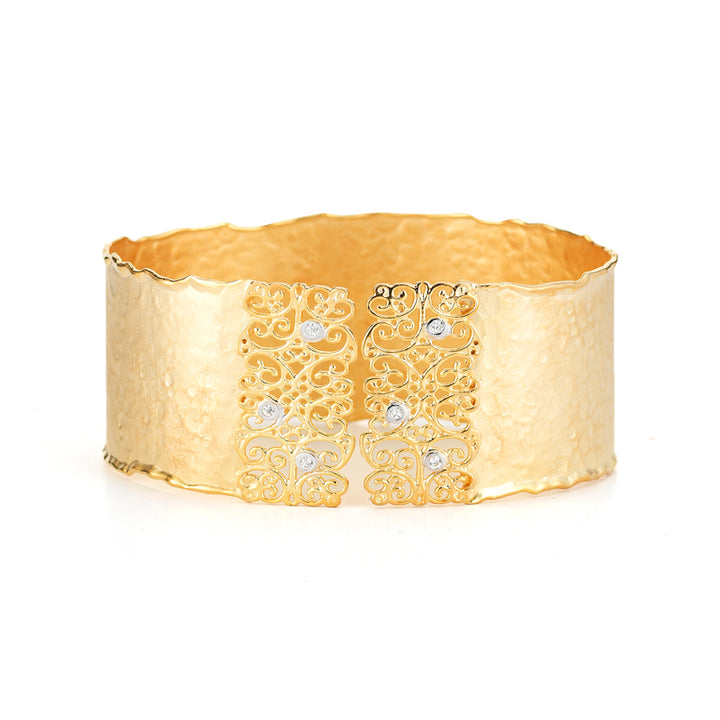 14K-Y Cuff Br. 0.12Ct