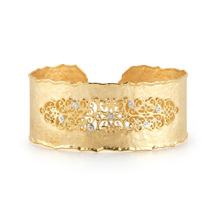 14K-Y Cuff Br. 0.14Ct