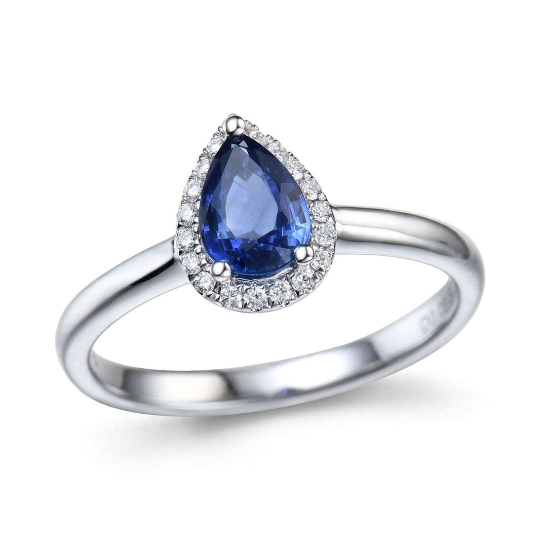 Novell Global - Blue Sapphire and Diamond Engagement Ring (Semi-mount)