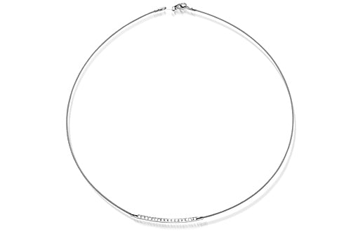 14K-W Wire Neck Set With Dia. 0.20Ct.