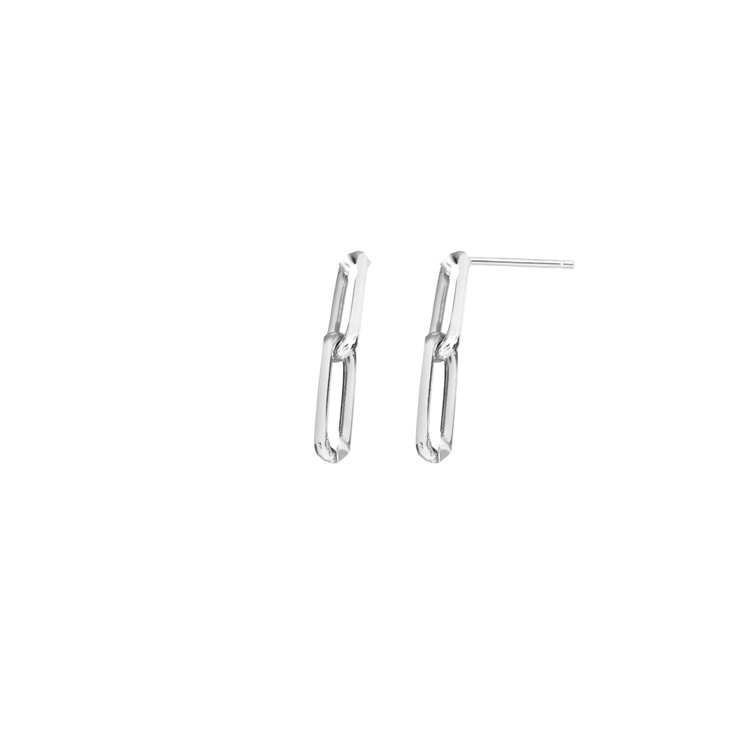 Silver Two Link Paperclip Dangle Earring