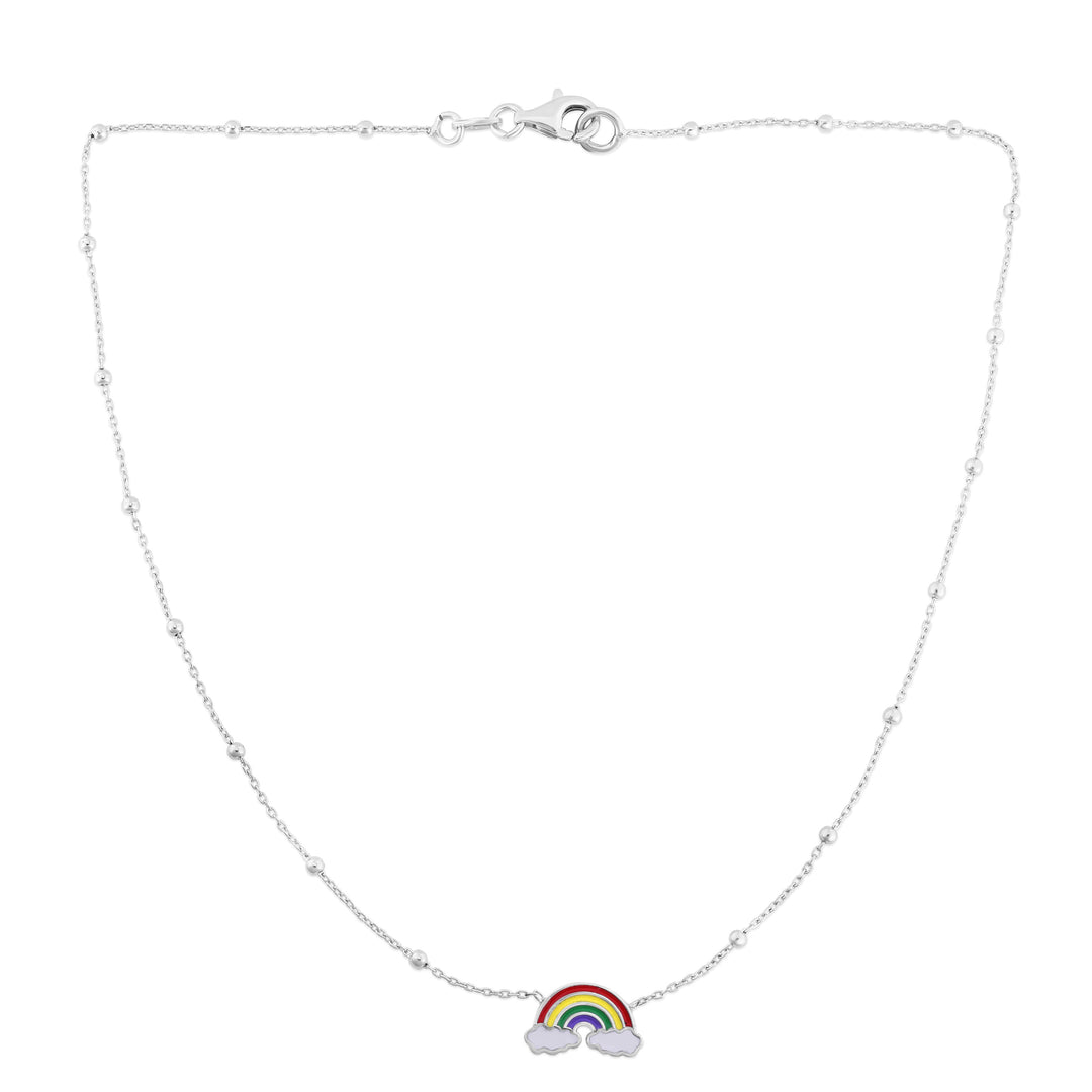 Silver Enamel Rainbow Necklace