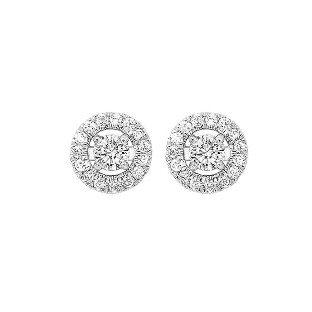 14KT White Gold & Diamond Classic Book Jackets Fashion Earrings  - 1/6 ctw