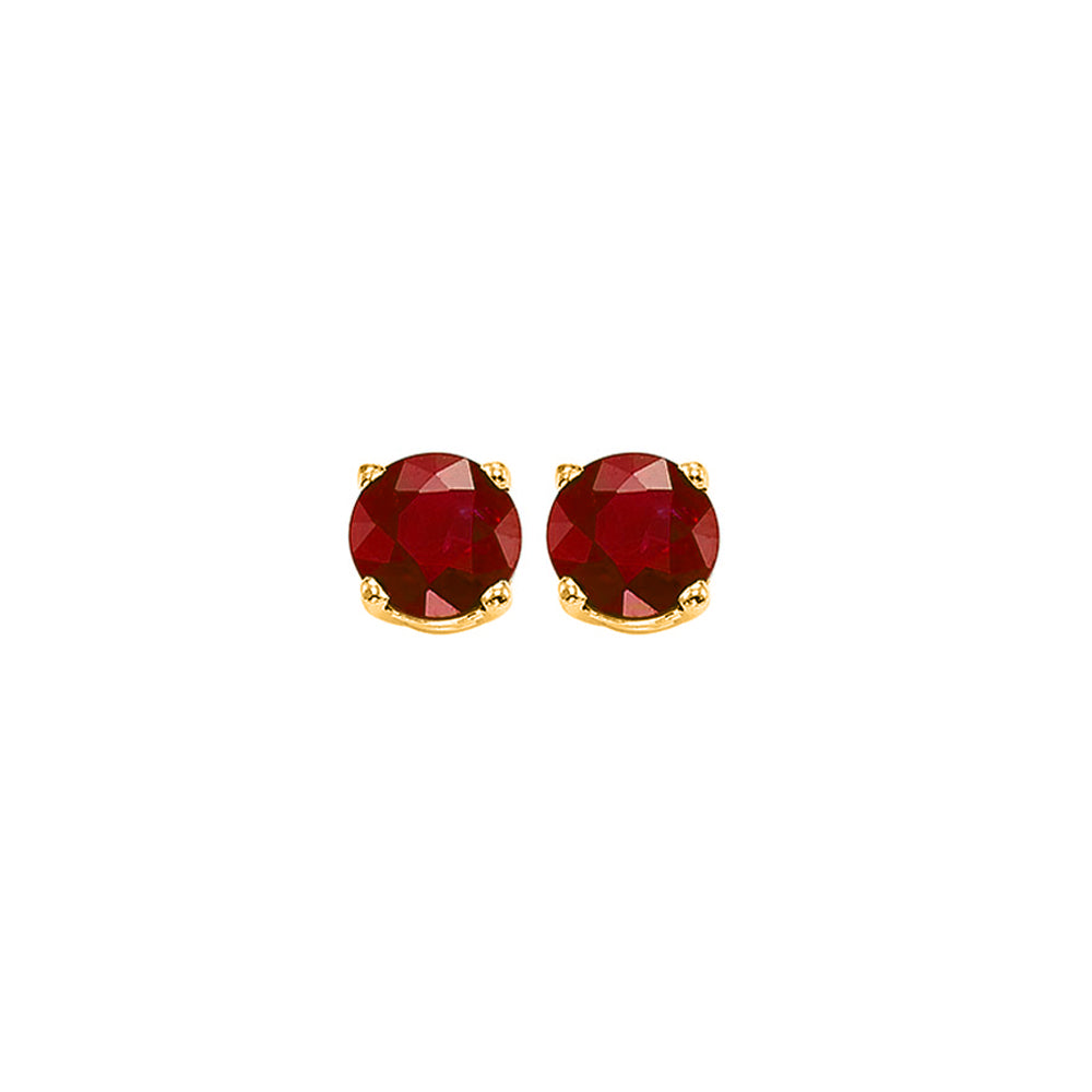 14Kt Yellow Gold & Ruby 1/2Ctw Earring