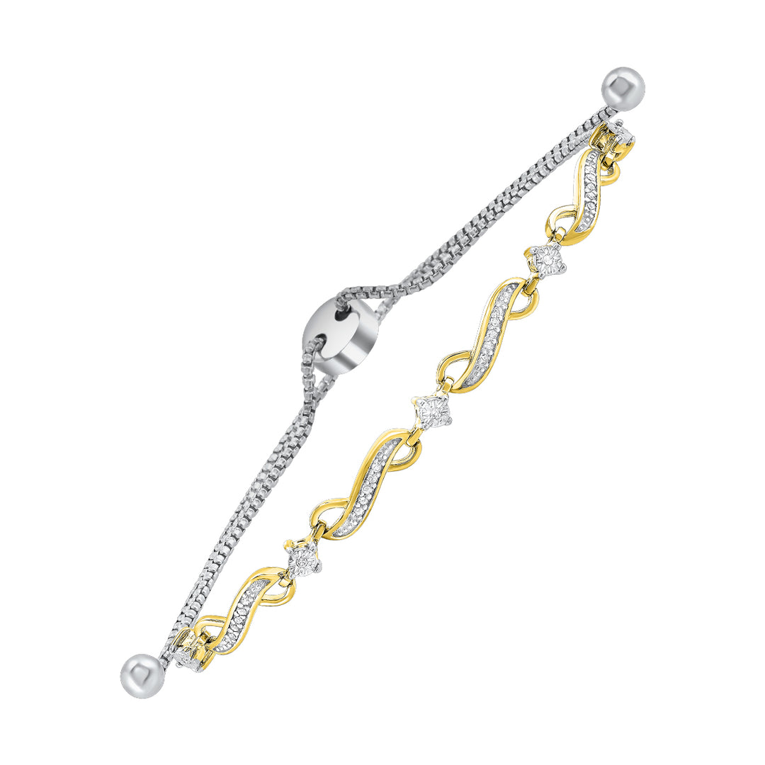 Silver Yellow Diamond 1/8Ctw Bracelet