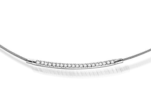 14K-W Wire Neck Set With Dia. 0.20Ct.