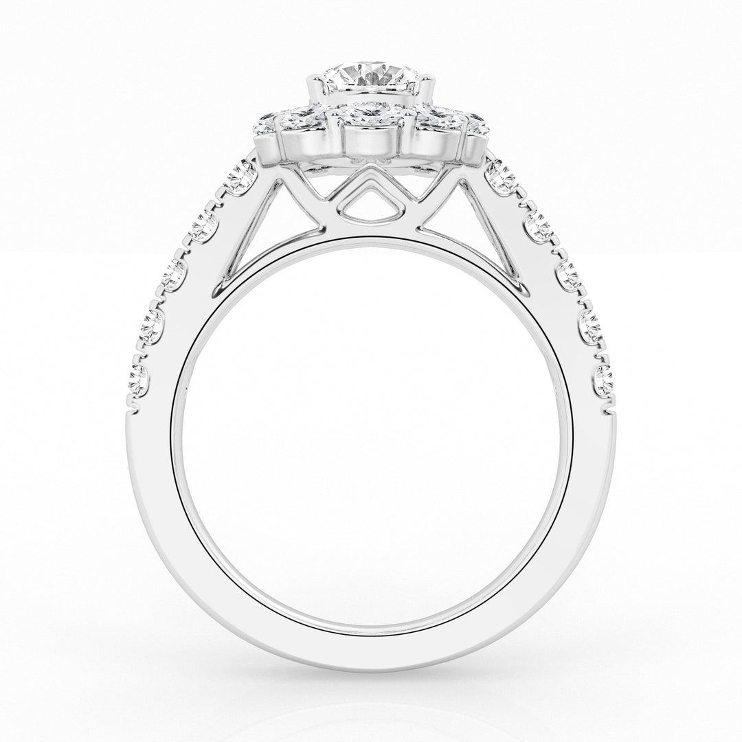 3.00 cttw  Halo Bridal Ring with 1.00 ct Oval Center Stone