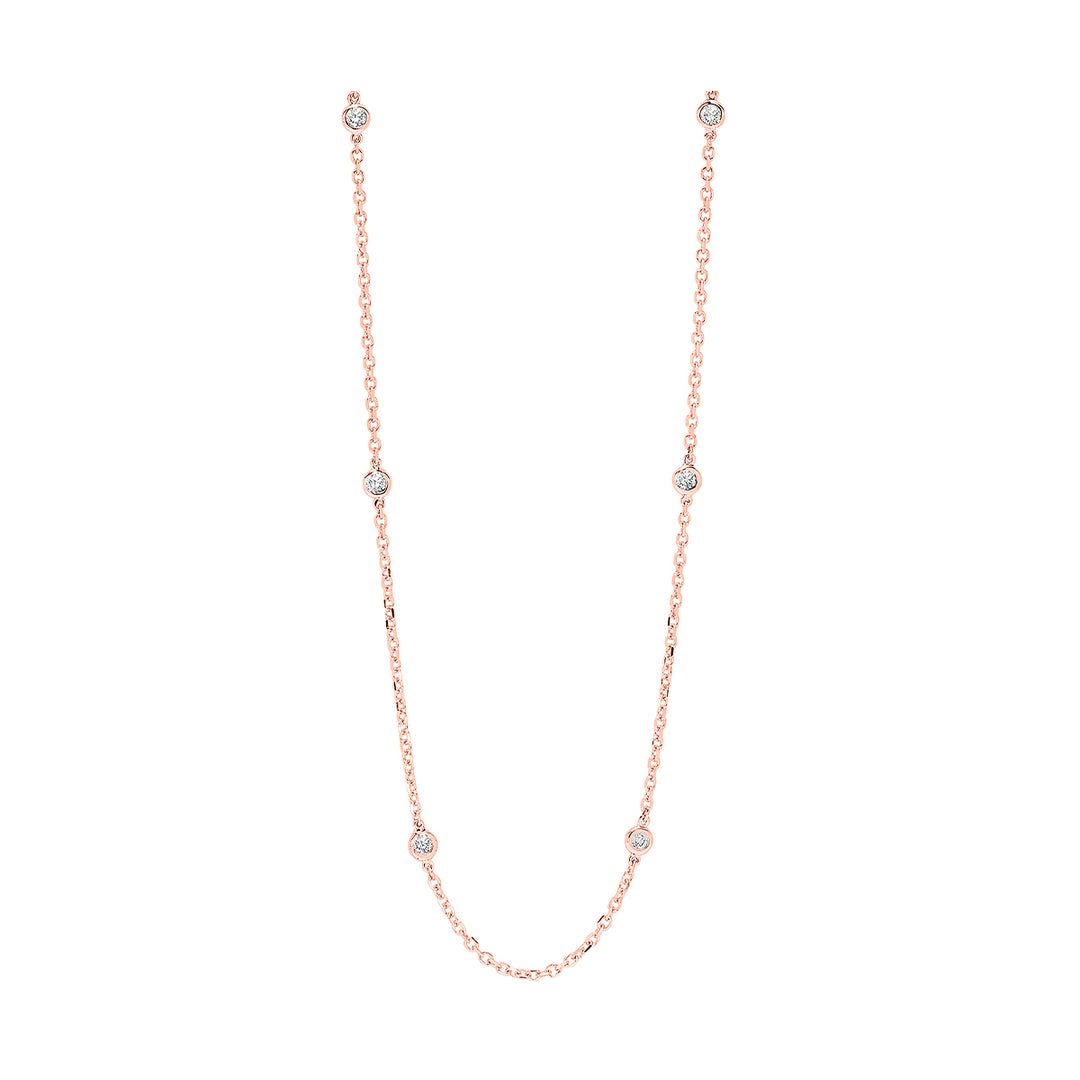 14Kt Rose Gold Diamond 1 1/2Ctw Necklace