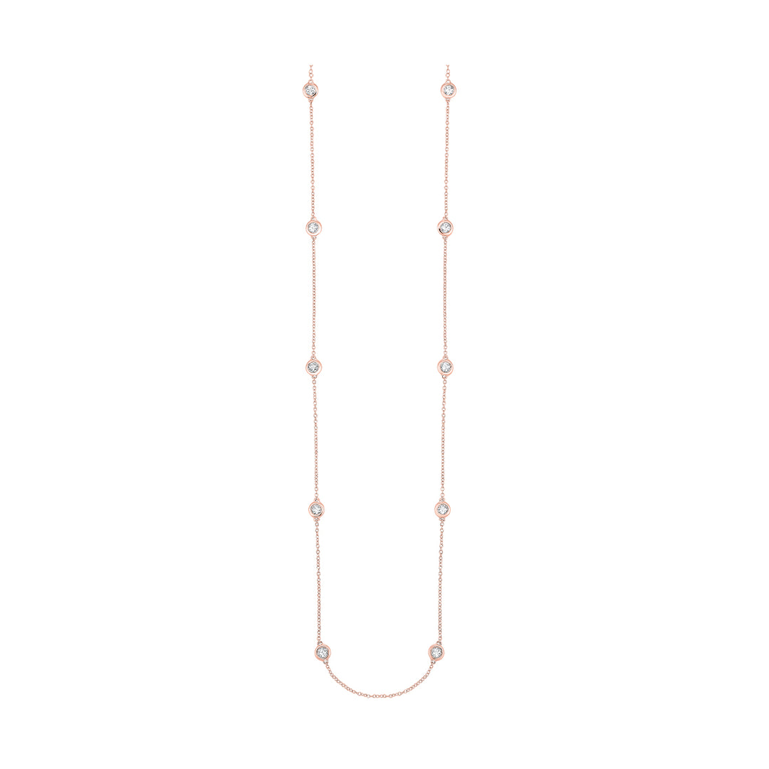 14Kt Rose Gold Diamond 2Ctw Necklace