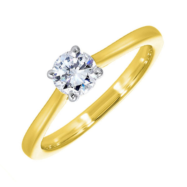 14Kt White Yellow Gold Diamond 1/4Ctw Ring