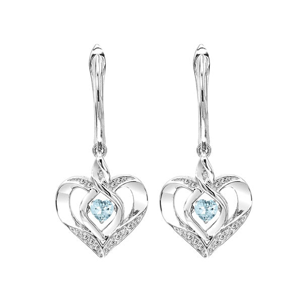 Silver (SLV 995) Diamond Classic Book Rhythm Of Love Fashion Earrings  - 1/10 ctw