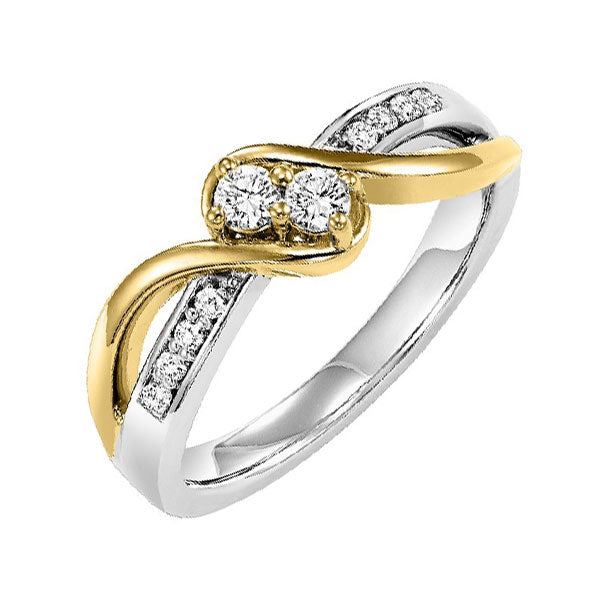 14Kt White Yellow Gold Diamond 1/2Ctw Ring